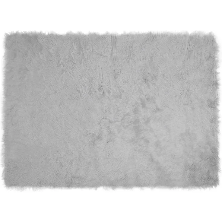 vidaXL Kunstschaffell Teppich Tafalla Grau 160 x 230 cm Polyester 42021528 – Bild 1