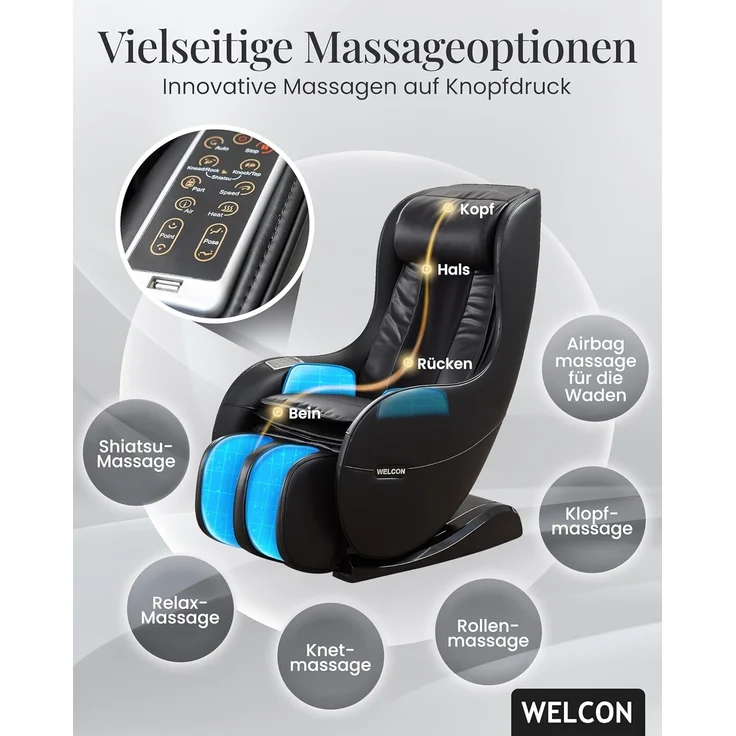 'Easyrelaxx' Massagesessel in Schwarz – Bild 4