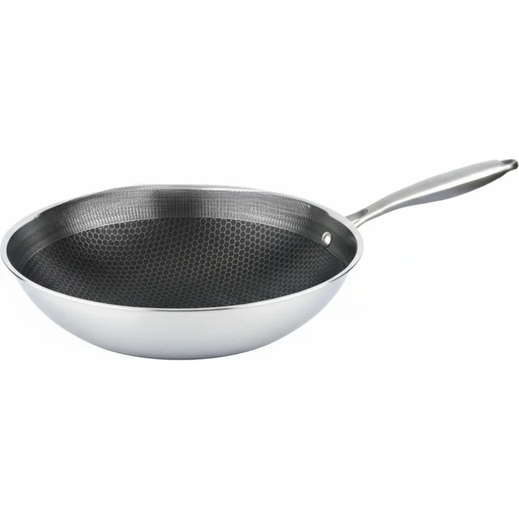 Wokpfanne ø28 cm mit Antihaftbeschichtung - Edelstahlpfanne, Induktionsgeeignet – Bild 1