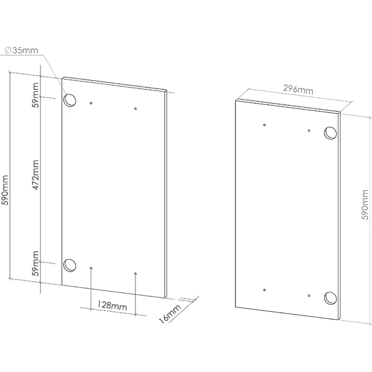 Küchenfront R-Line Rot Hochglanz 59.2 x 59 cm Möbelfront für den Hängeschrank Vicco – Bild 2