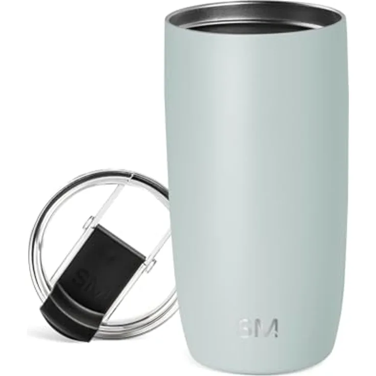 Simple Modern Thermobecher Kaffeebecher to go mit Klappdeckel | Isolierter Edelstahl-Kaffeebecher | Geschenke für Frauen und Männer | Voyager | 470ml | Sea Glass Sage