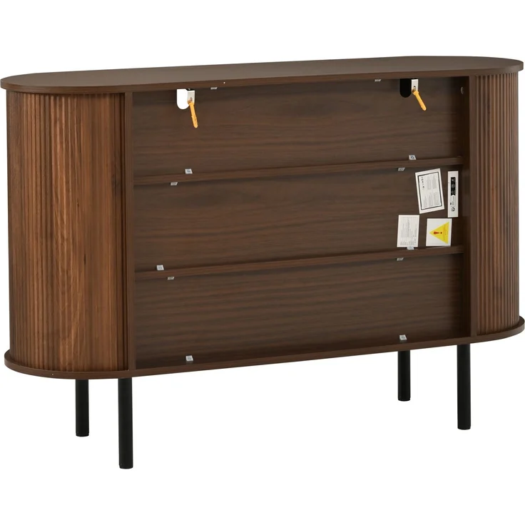 ZUBALIYA Sideboard 120x40x80 cm, aus MDF / Spanplatte, Walnuss – Bild 20