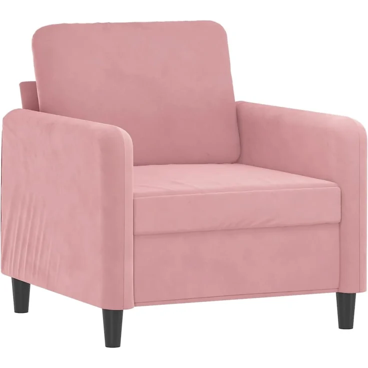 vidaXL Sessel mit Hocker Rosa 60 cm Samt 3201167 – Bild 3