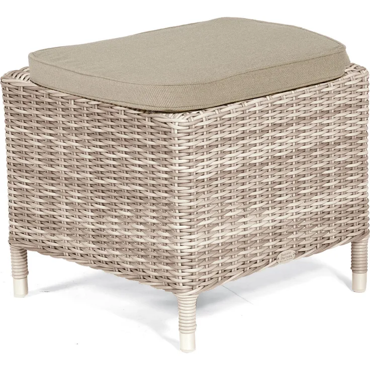 Sonnenpartner Garten-Fußhocker Solares Aluminium mit Polyrattan white-coral Hocker