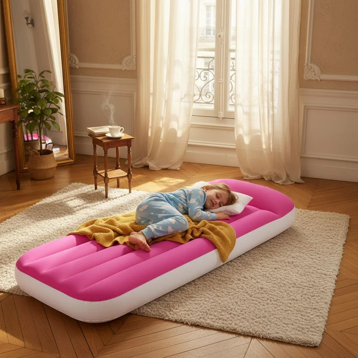 Avenli Kinderluftbett / Luftmatratze aufblasbar für Kinder, rosa – Bild 5