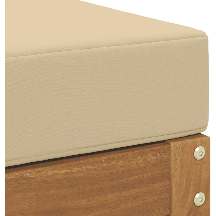 vidaXL Outdoor-Fußhocker Massivholz Akazie Natur und Beige 900530 – Bild 6
