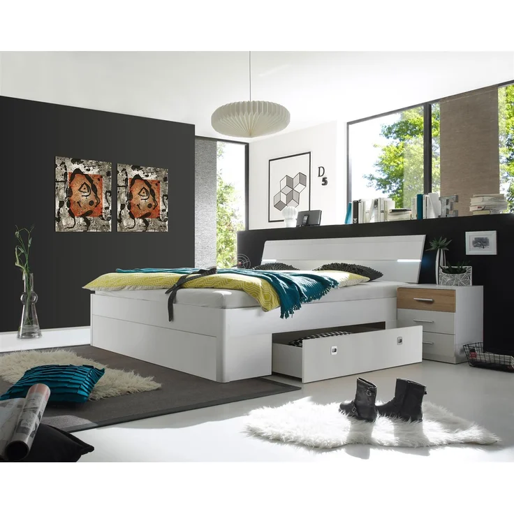 Bettanlage >Isobel< in Weiß - 185x97x216cm (BxHxT) – Bild 2