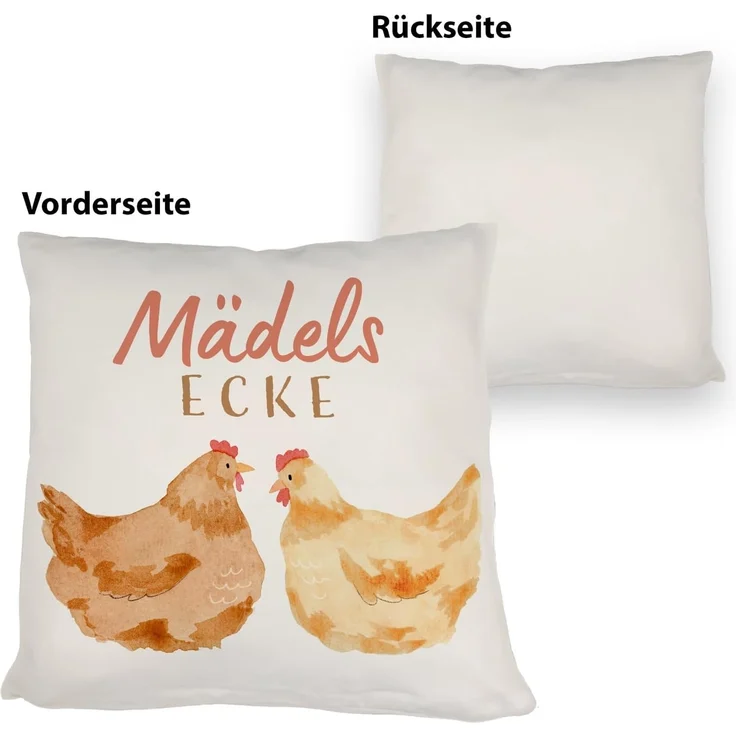 speecheese Dekokissen Hühner Kissen mit Spruch Mädelsecke – Bild 3