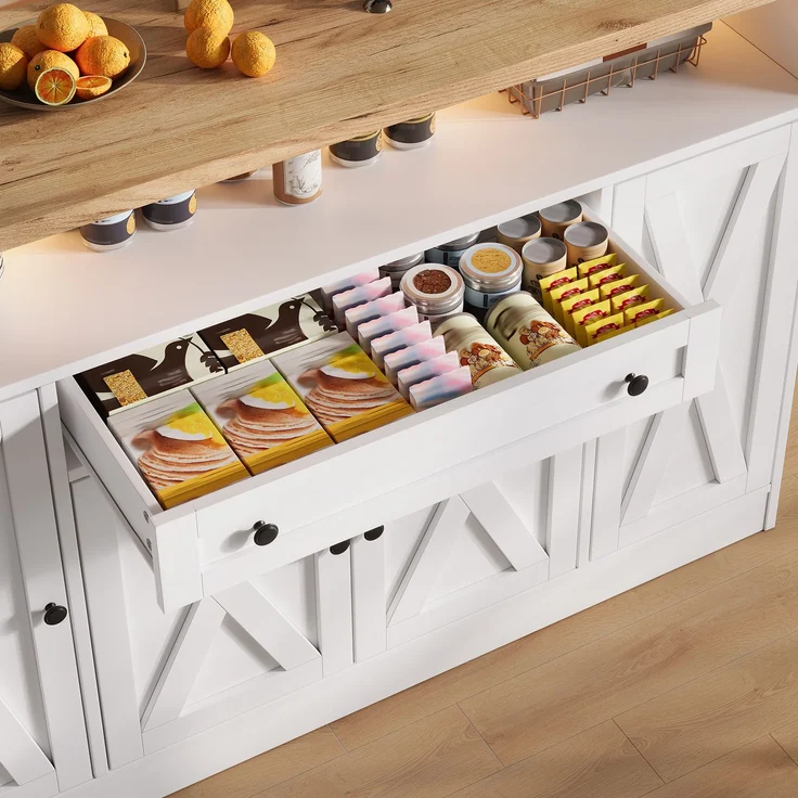 Sideboard 140 x 35 x 95 cm aus MDF in Weiß mit RGB-LED-Beleuchtung – Bild 10