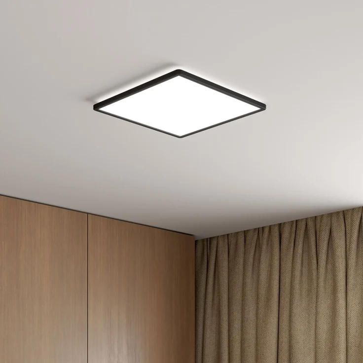 Novel LED-Deckenleuchte mit backlight, Kunststoff schwarz, 42 x 2.9 x 42 cm – Bild 6