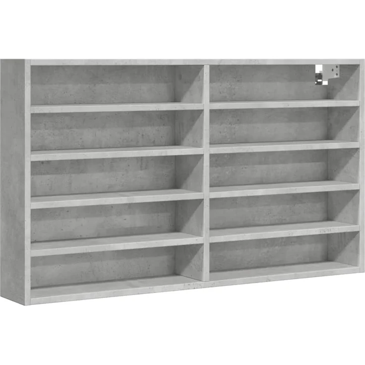 vidaXL Vitrinenschrank Betongrau 100x15x58 cm Holzwerkstoff 847929 – Bild 1