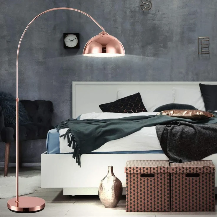 LED Bogenleuchte, Kupfer, Fußschalter, H 196 cm – Bild 7