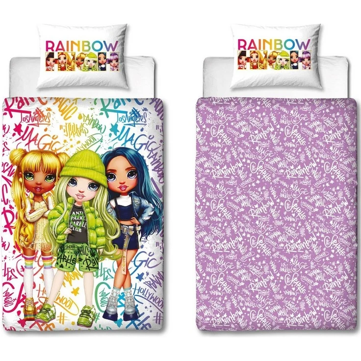 Rainbow High Bettwäsche-Set – 140x200 cm Bettbezug und 60x70 cm Kissenbezug für Kinder – Bild 1