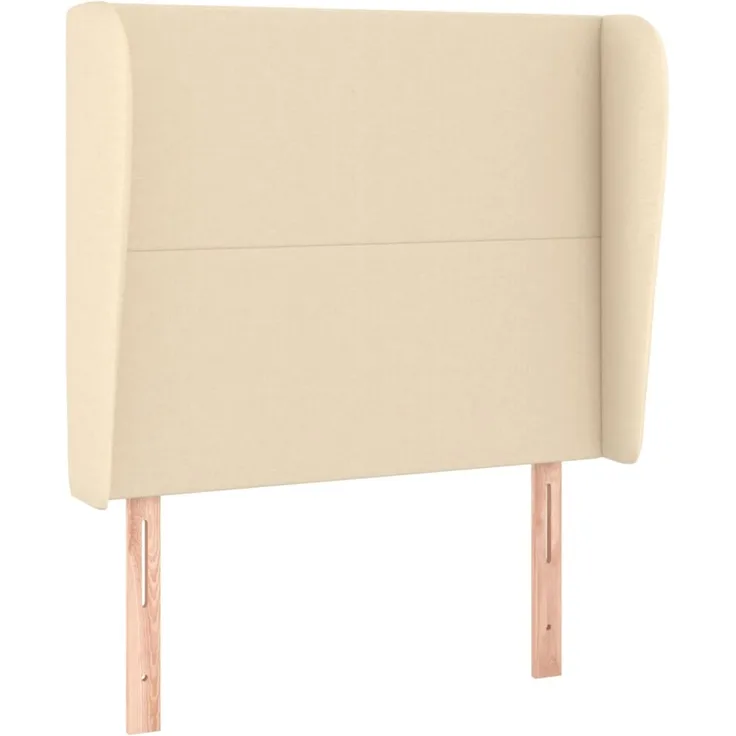 Kopfteil, Bettkopfteil, Minimalistisch mit Ohren Creme 83x23x118/128 cm Stoff