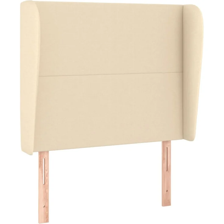 Kopfteil, Bettkopfteil, Minimalistisch mit Ohren Creme 83x23x118/128 cm Stoff – Bild 1