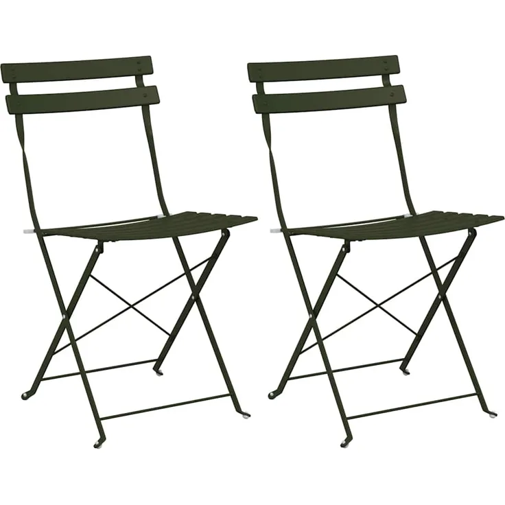 vidaXL Gartenklappstuhl 2 pcs Grün 42 x 46 x 82cm Metall 42002955