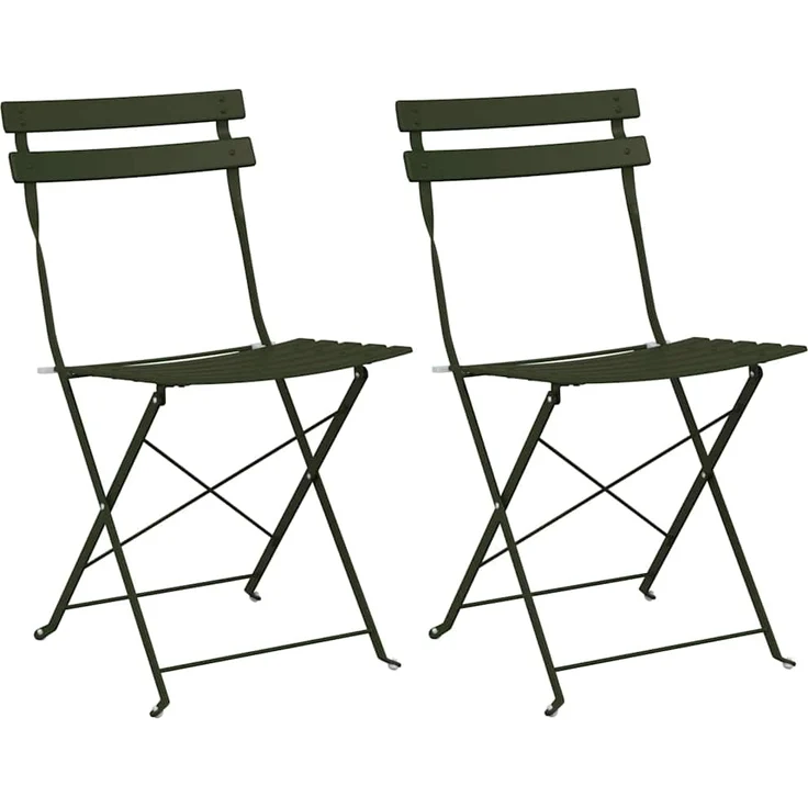 vidaXL Gartenklappstuhl 2 pcs Grün 42 x 46 x 82cm Metall 42002955 – Bild 1