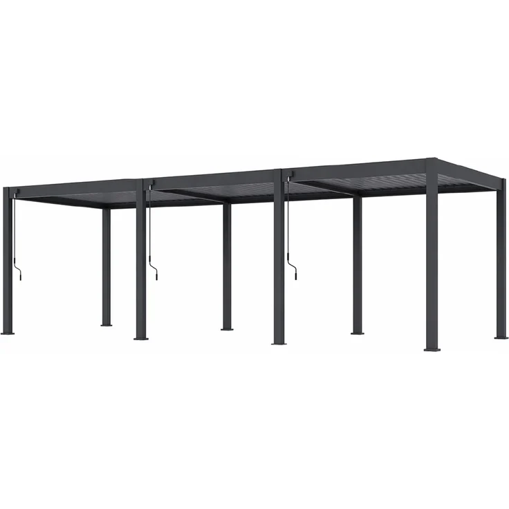 Weide Classic Pergola Aluminium 3x9m mit Lamellendach freistehend anthrazit – Bild 1