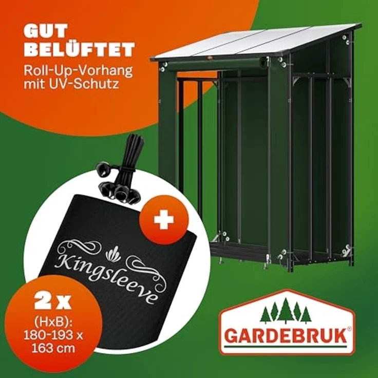 GARDEBRUK® Kaminholzregal XXL, mit wasserabweisender Abdeckplane – Bild 5