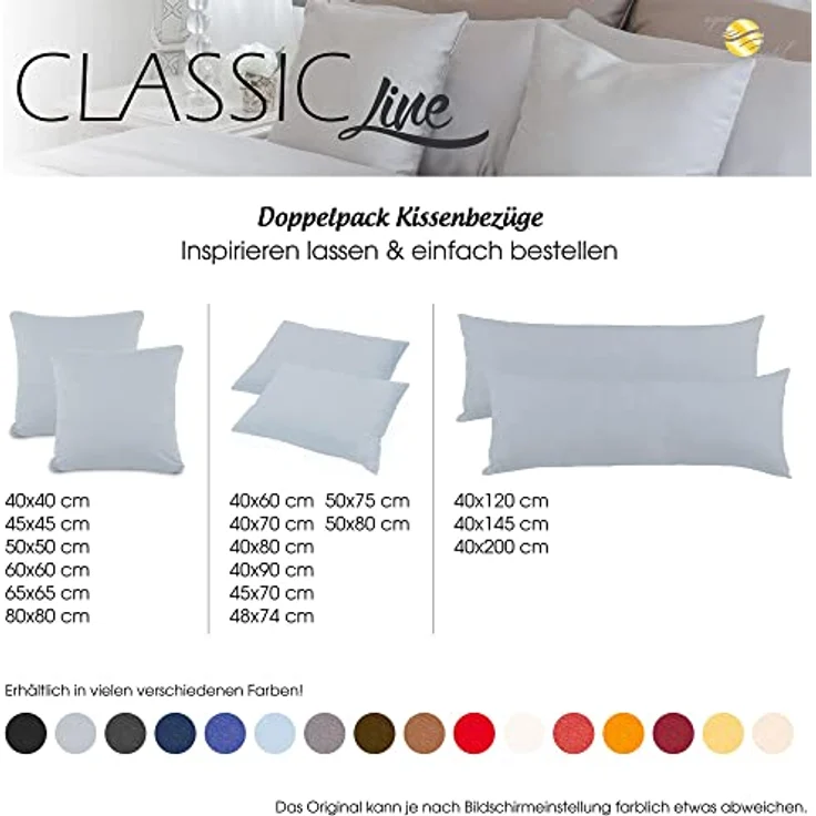 aqua-textil Kissenbezüge Classic Line Kissenbezüge Kissenhüllen 2er Set 45x45cm cremegelb – Bild 8