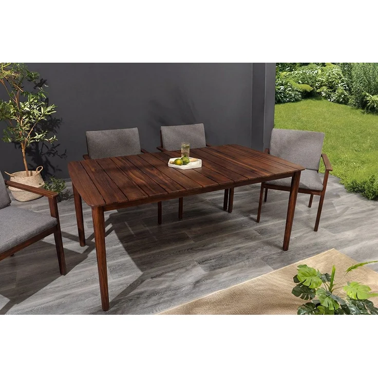 riess-ambiente Gartentisch KOPENHAGEN 160cm braun – Akazie, Massivholz, wetterfest, Bootsform (Einzelartikel, 1-St), massiver Tisch aus Holz in Bootsform – ideal für den Außenbereich – Bild 3