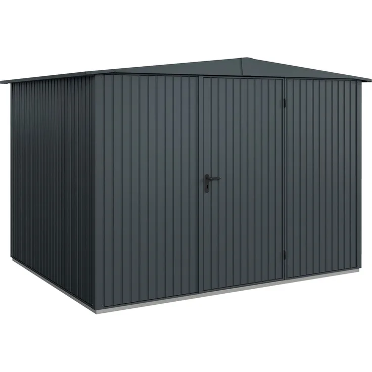 Hörmann Ecostar Metall-Gerätehaus Trend mit Satteldach Typ 3, 238x303 cm , anthrazitgrau, 7,2 m²,1-flüglige Tür