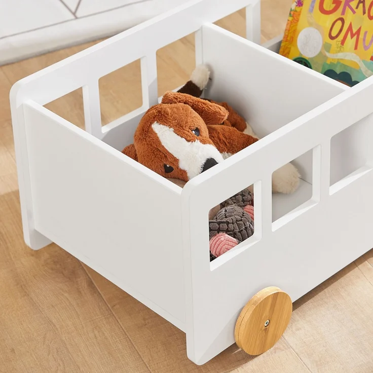 SoBuy KMB41-W Spielzeugkiste, MDF, Lackiert, Weiß, 68 x 24 x 33 cm – Bild 9
