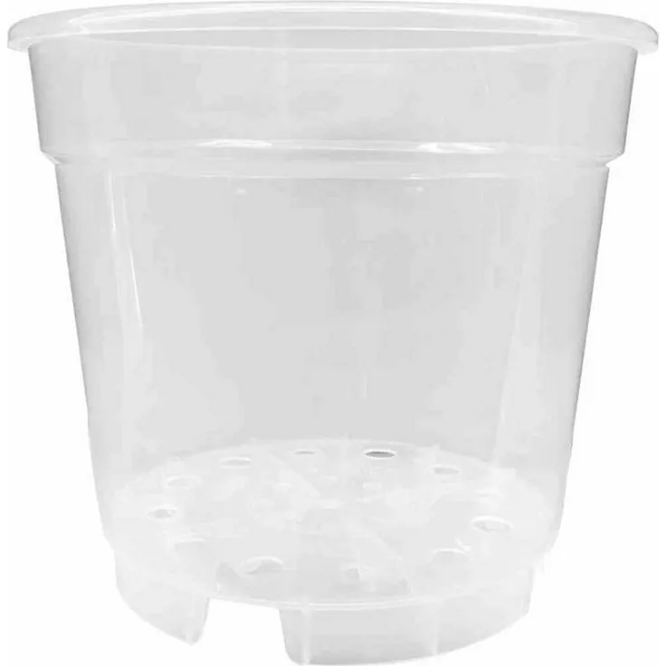 GARDAMO Pflanzkübel Orchideentopf 19 cm transparent rund mit erhöhtem Boden Polypropylen