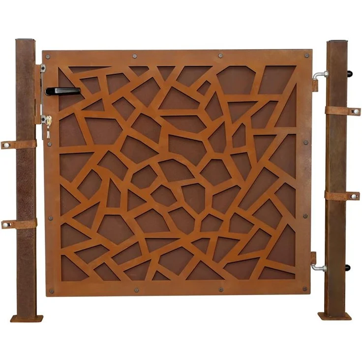 Gartentür Zauntür Gartentor 160cm Rost Hoftor Hoftür Gartenpforte Zauntor Design – Bild 11