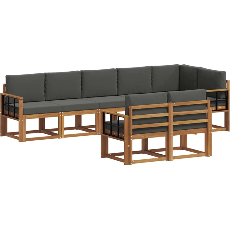 vidaXL Outdoor-Sofagarnitur 8 stk. 8-Sitzer Natur und Anthrazit 3366580 – Bild 2
