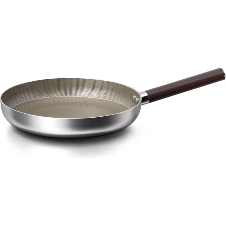 Bratpfanne mit Marmorbeschichtung, Induktionsgeeignet - Ergonomischer Griff in Holz-Optik 20 cm