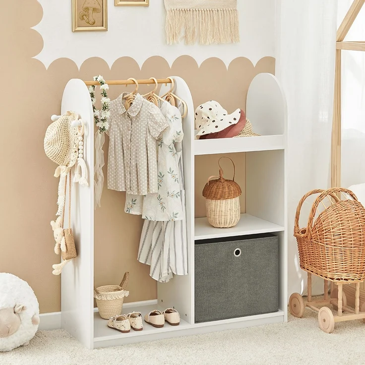 SoBuy KMB40-W Kinderschrank, MDF, Lackiert, Weiß, 97 x 108 x 35 cm – Bild 5