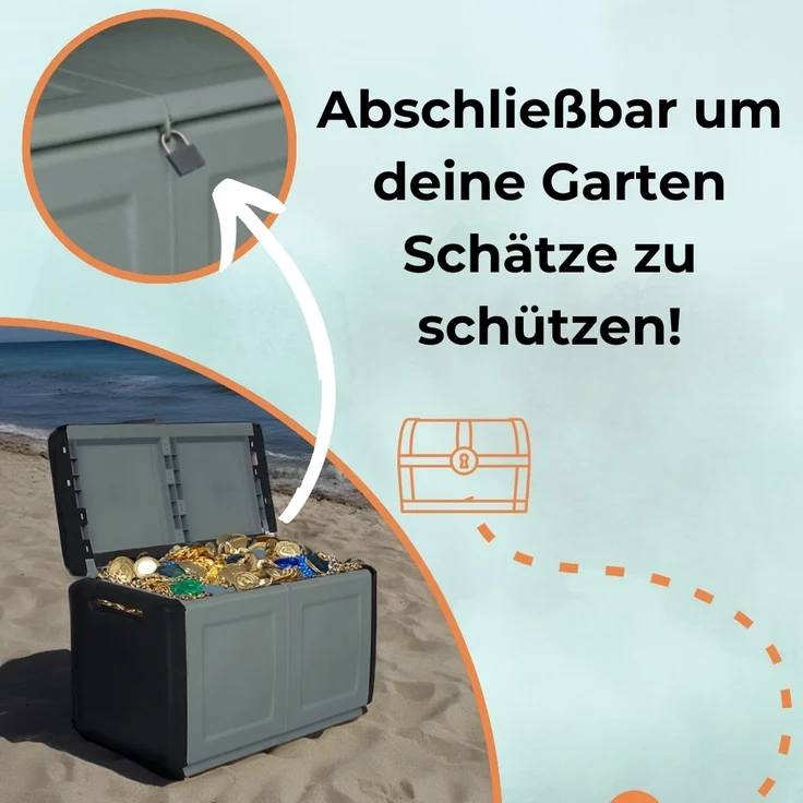 GarPet Gartenbox Gartenbox Aufbewahrungsbox 290 L Wetterfest Garten Kissenbox XXL – Bild 5