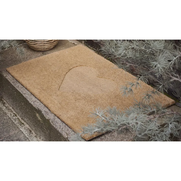 Ib Laursen - Fußmatte Türmatte Fußabtreter Herz Natur Kokos PVC 2804-00 – Bild 3