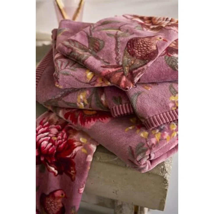 PiP Studio Waschlappen Secret Garden_Mauve_UV_UV_16x22 3 Waschlappen 16 x 22 cm, Baumwolle (1-St), Wachlappen Waschhandschuh – Bild 5