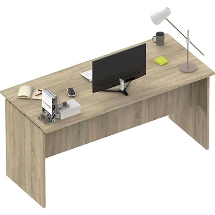 Muebles Pitarch | Großer Bürotisch, Studientisch, Computertisch, Cambrian Eiche, 76 x 155 x 68 cm (Höhe x Breite x Tiefe), modern, Modell Rivoli – Bild 4