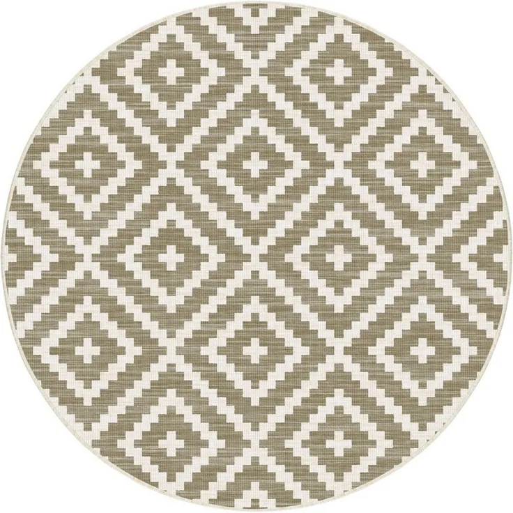 OTTO home Teppich Ronda Wendeteppich, rund, Höhe: 5 mm, Sisal-Optik, Flachgewebe, In- und Outdoor, geometrisches Boho Design