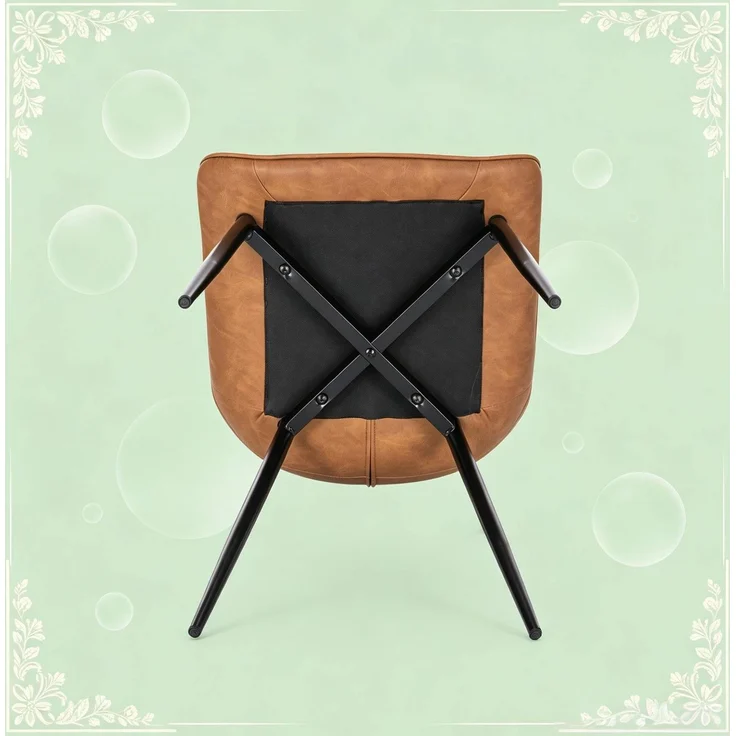 Essstuhl 46x40,5x85,5 cm aus Kunstleder mit ergonomischer Rückenlehne, Metallgestell, 2er-Set – Bild 6