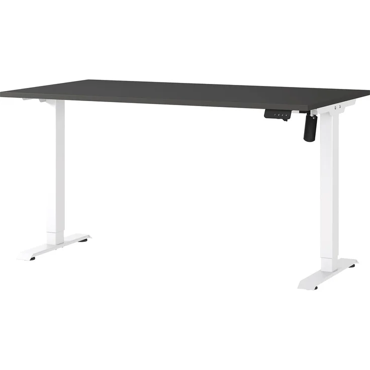 Germania Schreibtisch 8023-569, in Graphit/Weiß, elektr. höhenverstellbar, 140 x 119 x 80 cm (BxHxT) – Bild 1