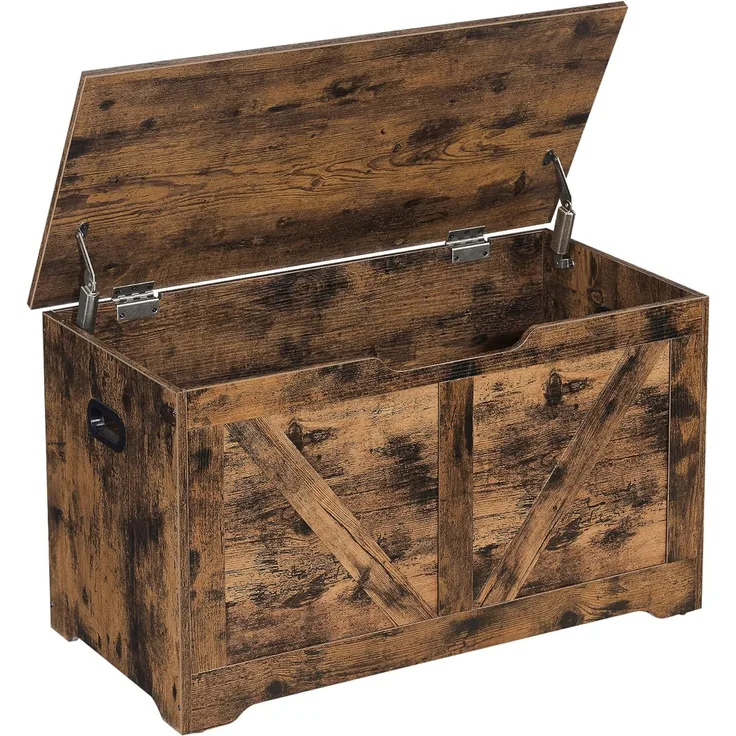 VASAGLE Schuhbank mit Stauraum, Vintagebraun, 40x80x46cm