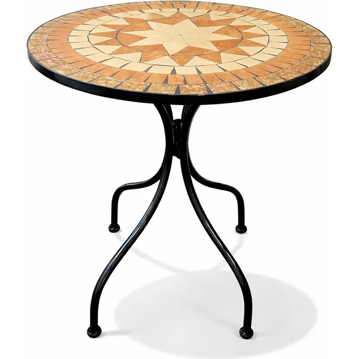 Mediterraner Mosaik Gartentisch Bistrotisch Tisch Outdoortisch Ø60cm