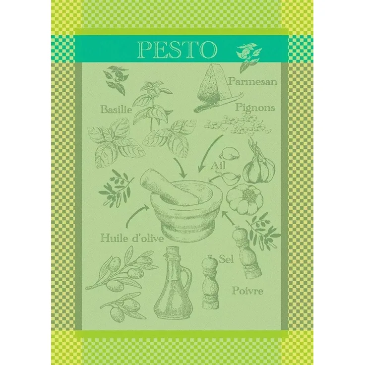 Garnier-Thiebaut Geschirrtuch Pesto Verde 56x78 Cm 100% Gekämmte Baumwolle