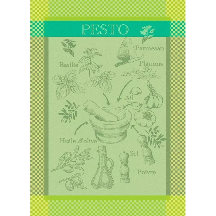 Garnier-Thiebaut Geschirrtuch Pesto Verde 56x78 Cm 100% Gekämmte Baumwolle
