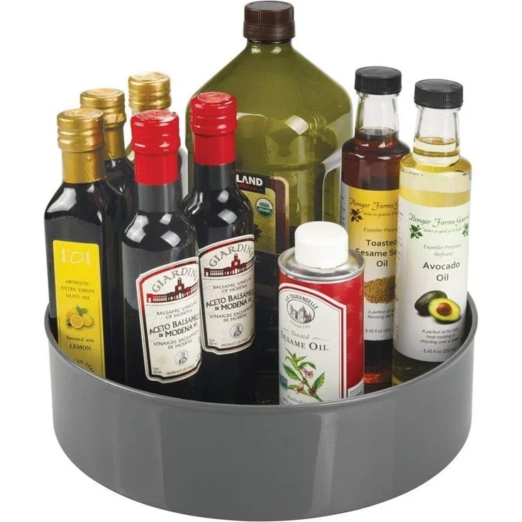 Drehteller Organizer drehbares Ordnungssystem Gewürzregal mDesign dunkelgrau – Bild 8