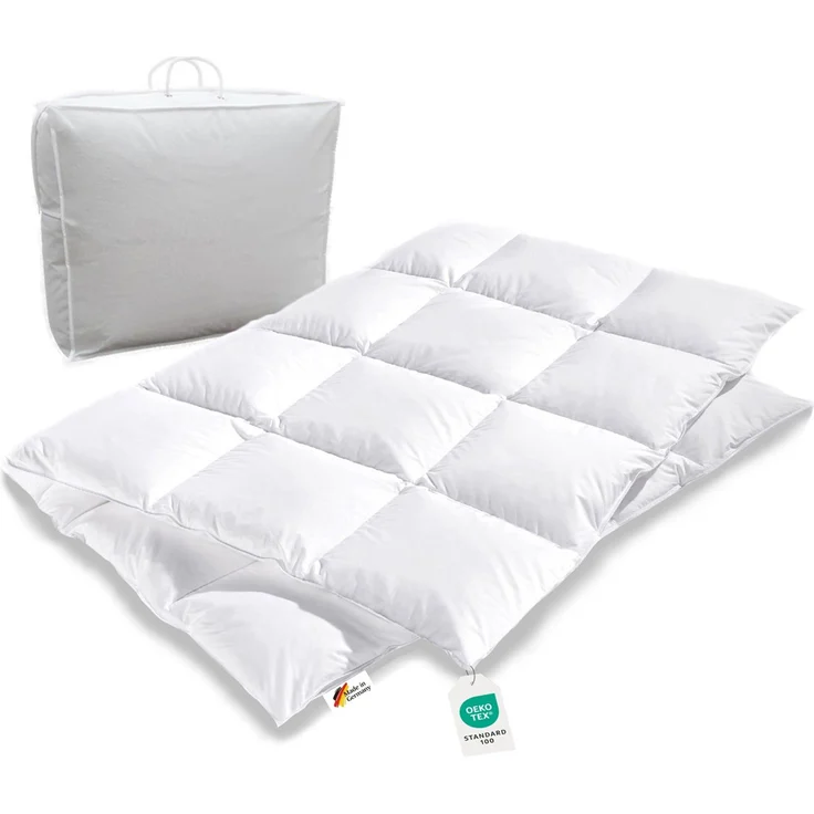 Extra warme 100% sibirische Daunen Bettdecke Daunendecke 155x220 1400g – Bild 1