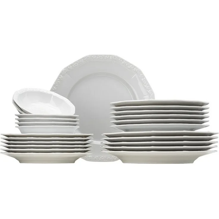 Rosenthal Geschirr-Set Maria Weiss Set 24tlg, Porzellan
