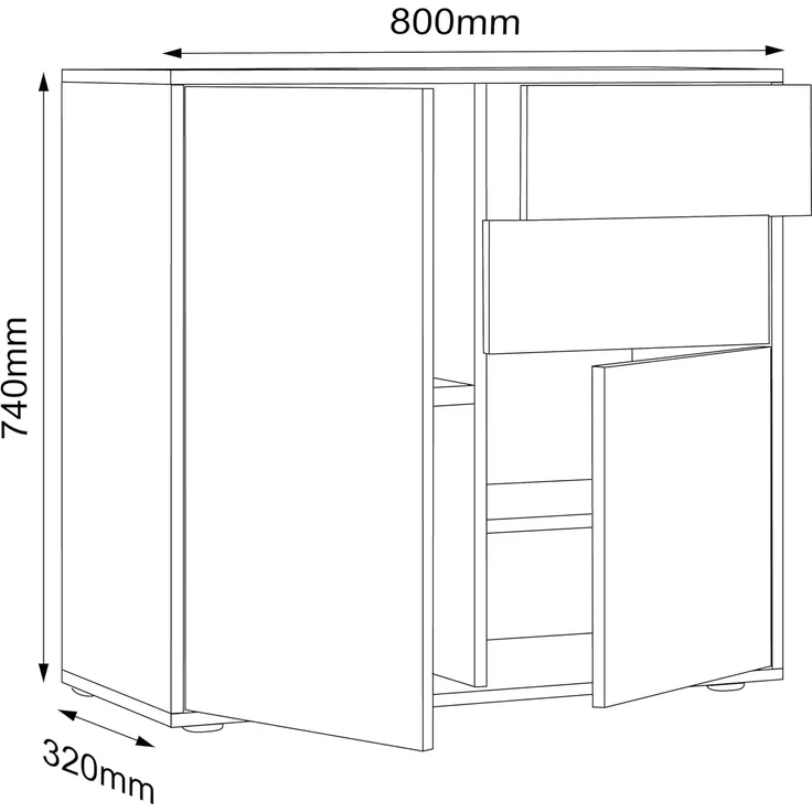 VCM Kommode & Sideboard Salia 920759 Anthrazit H. 74 x B. 79 x T. 33cm – Bild 3