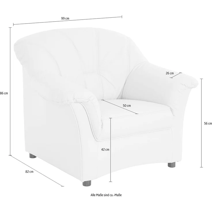 DOMO collection Sessel Flores, wahlweise mit Federkern (nicht bei Microfaser PRIMABELLE®-Struktur) – Bild 3