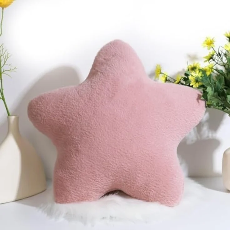 Kuschelkissen Kinder Sternkissen Plüsch Kissen Dekokissen für kuschelecke kinderzimmer, Weiche Flauschige Sternform Zierkissen Sofakisse für Heimdekoration (Lotuswurzel,30 cm) – Bild 1