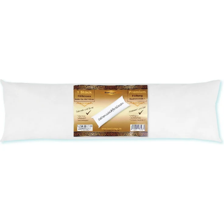 Seitenschläfer Kissenhülle Kissenfüllung Körperkissen, bequem und anschmiegsam in vielen verschiedenen Farben erhältlich (ca. 40x140cm + Kissenfüllung / grün - olivgrün) – Bild 5